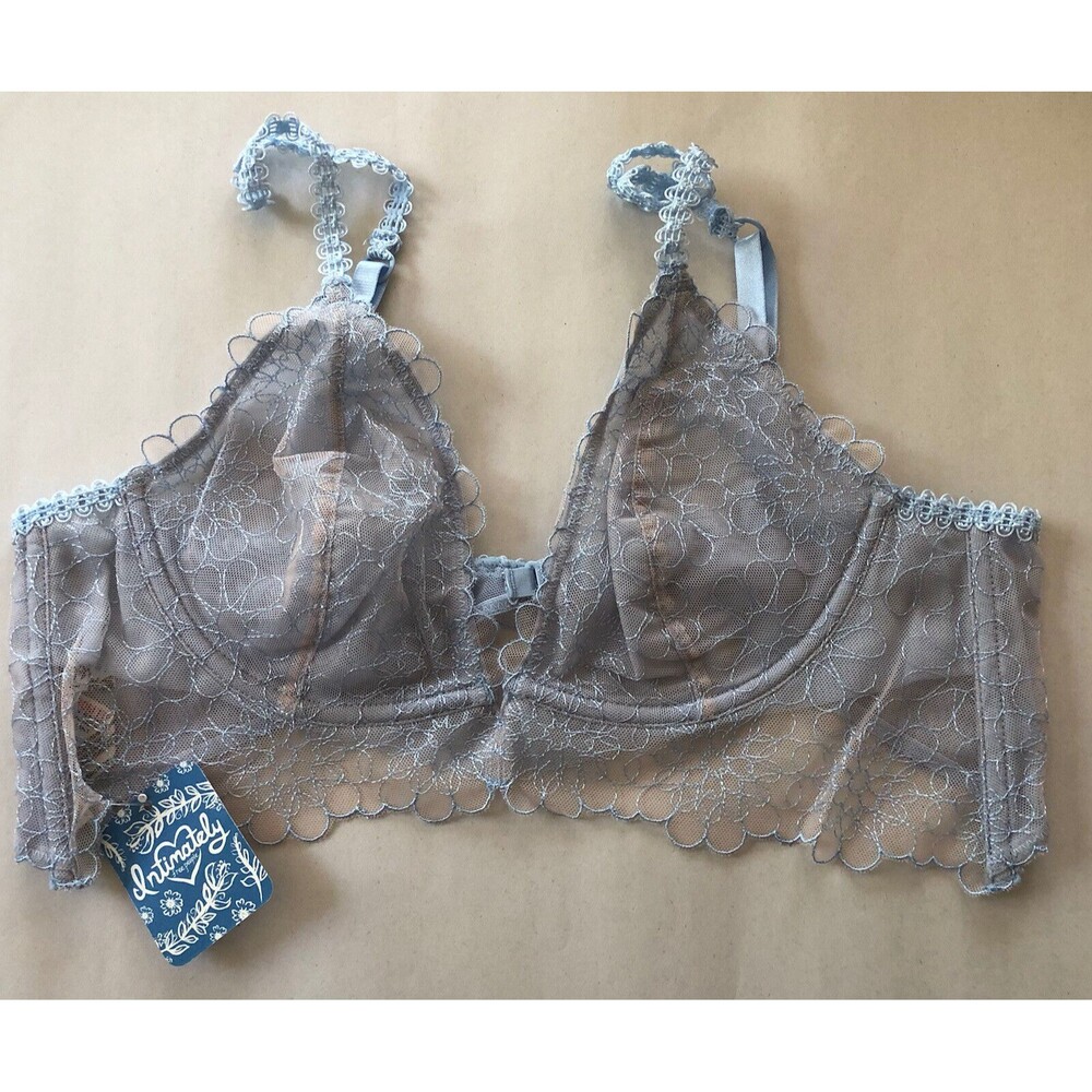 Free People Intimately Lucia Underwire Bra Blue Hydrandea 34A New